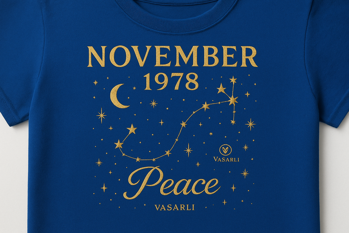 Sarlimah's Personal Royal Blue Celestial Tee - November 1978 Peace
