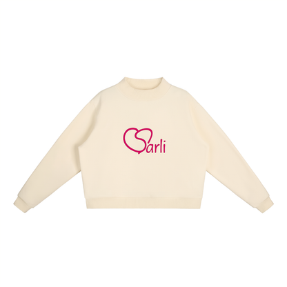 Essential Fleece Mock-Neck Crew Sweatshirt