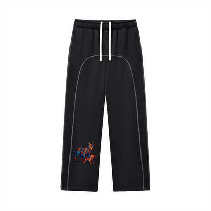 Contrast-Stitched Fleece Sweatpants