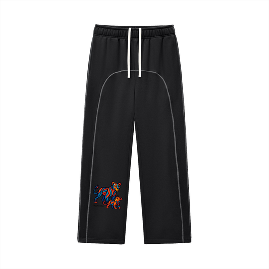 Contrast-Stitched Fleece Sweatpants