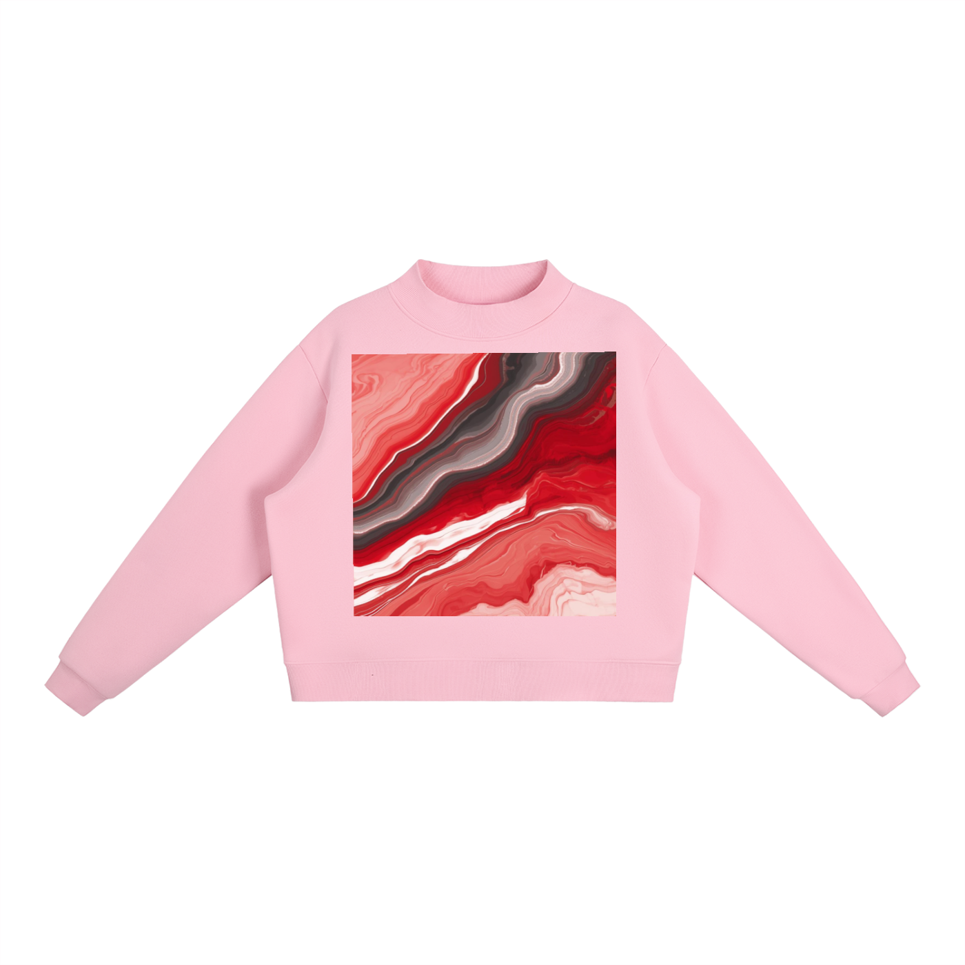 Essential Fleece Mock-Neck Crew Sweatshirt
