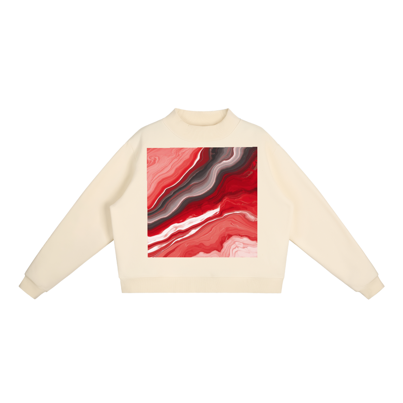 Essential Fleece Mock-Neck Crew Sweatshirt