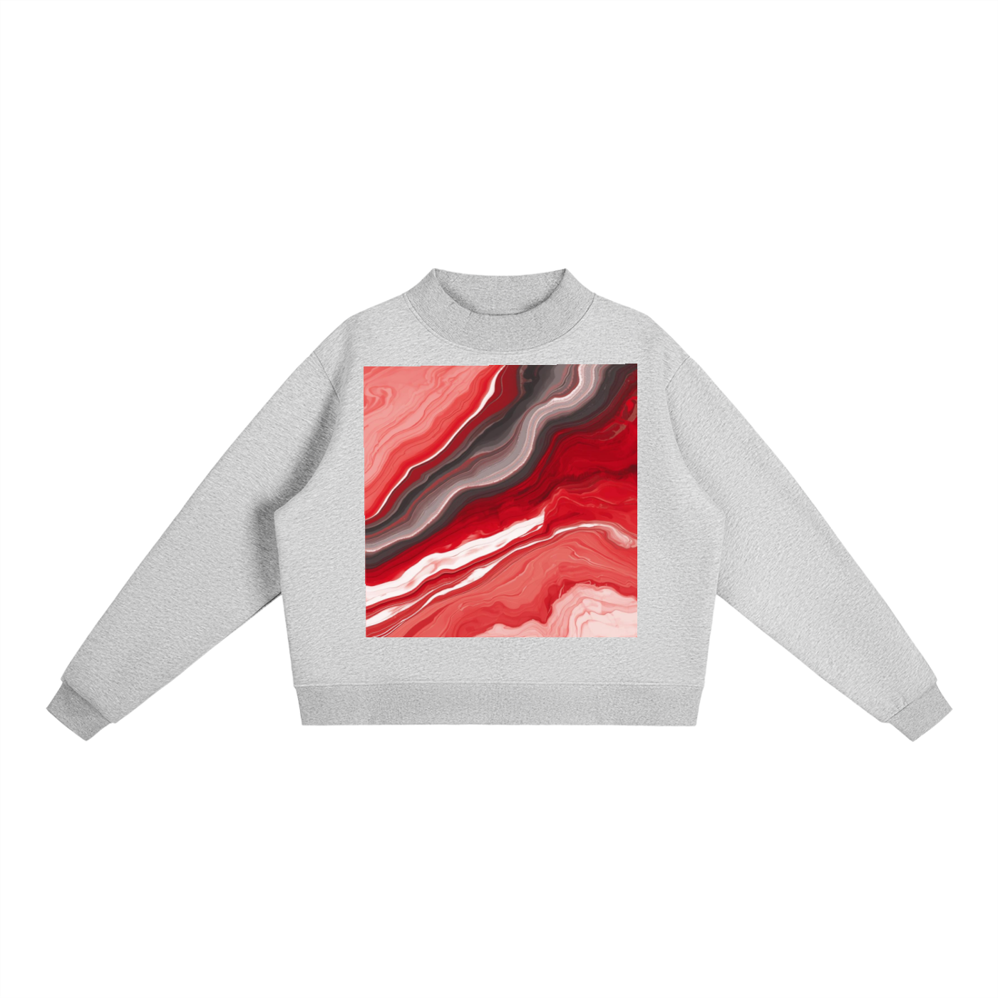 Essential Fleece Mock-Neck Crew Sweatshirt