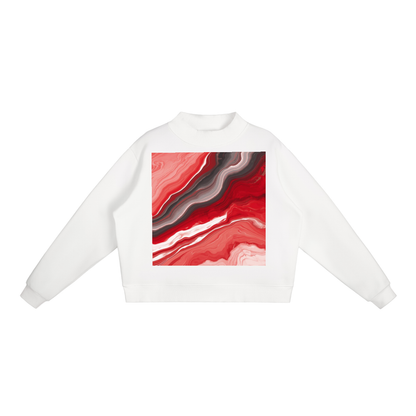 Essential Fleece Mock-Neck Crew Sweatshirt