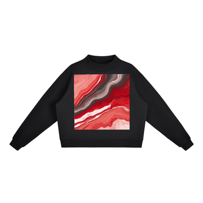 Essential Fleece Mock-Neck Crew Sweatshirt