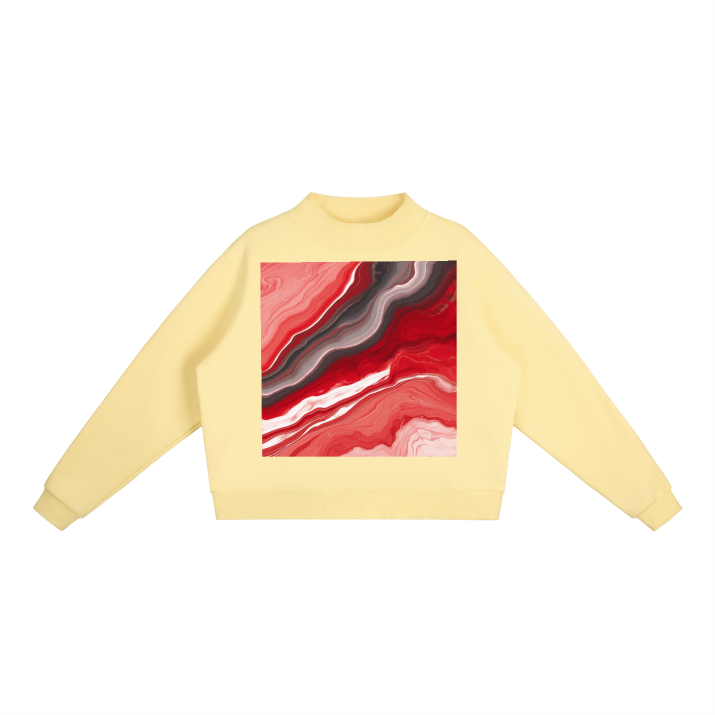 Essential Fleece Mock-Neck Crew Sweatshirt
