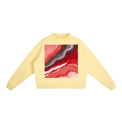 Essential Fleece Mock-Neck Crew Sweatshirt