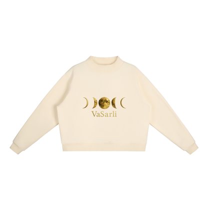 Essential Fleece Mock-Neck Crew Sweatshirt